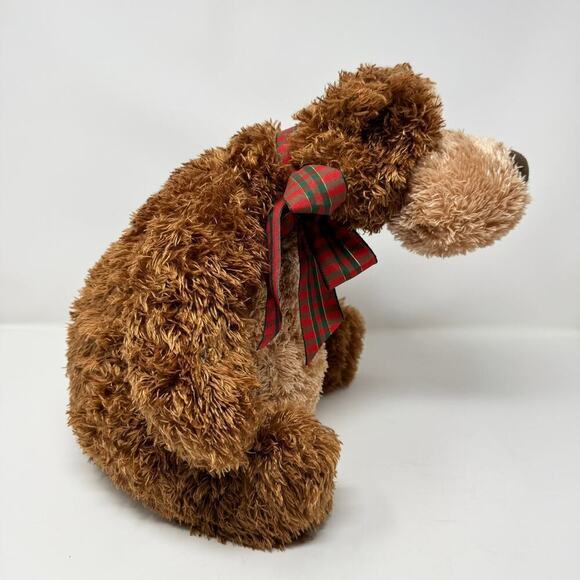 Gund Harley Slouchy Teddy Bear 16" Plush 46129 Plaid Red Green Neck Bow Toy Soft - Picture 4 of 12